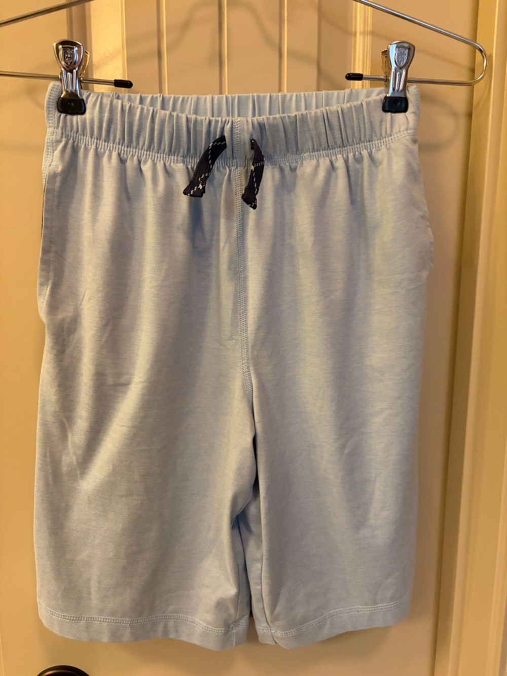 jumping beans Light Blue Knit Shorts with Navy Drawstring